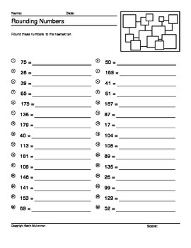 100 worksheets math rounding numbers by kevin mulrennan tpt