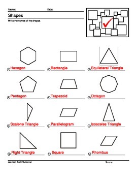 Preview of 100 Worksheets Math Shapes Geometry