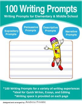 Preview of 100 Writing Prompts - Expository Persuasive Narrative Descriptive Writing Ideas