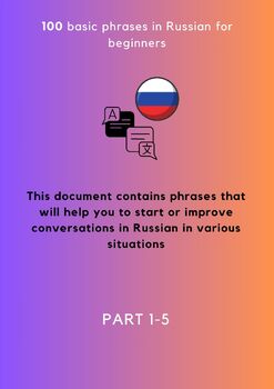 Preview of 100 basic phrases in Russian for beginners.