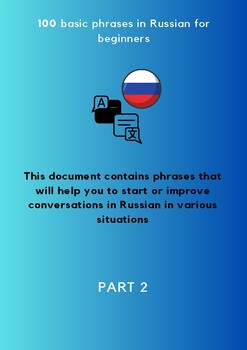 Preview of 100 basic phrases in Russian for beginners. Part 2 of 5. 20 phrases