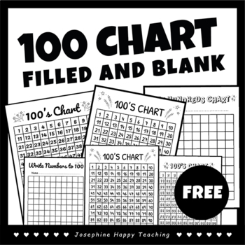 Preview of 100 chart filled and blank | Hundreds Chart FREE
