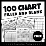 100 chart filled and blank | Hundreds Chart FREE