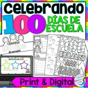 Preview of 100 días de escuela | 100 Days of School Spanish Activities