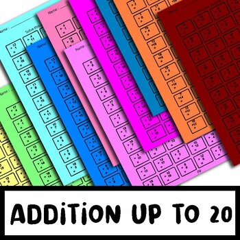 Preview of 100 day of Additions Fact Fluency Tents | Additions Practice Worksheets up to 20
