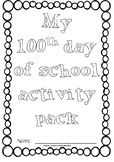 100 days of school activity pack