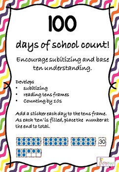 Preview of 100  days of school count- tens frames