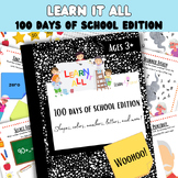 100th Day Of School worksheet packet for math and literacy
