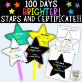 100 days of school stars, certificate and poster for 100 d