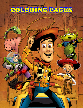 Preview of 100 pages TOY STORY coloring - cartoons coloring book for kids-clipart sheets