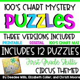 100’s Chart Mystery Puzzles Year First Grade-Circus