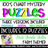 100’s Chart Mystery Puzzles Year First Grade-Farm