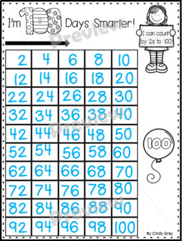 100's Day ~ Skip Counting to 100 by 2s, 5s, and 10s ~ BONUS 1-100 Chart
