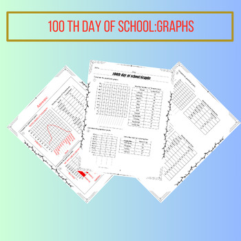 Preview of 100 th day of school:Graphs(line graph,bar graph)