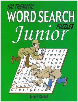 Preview of 100 thematic word search puzzles for beginners.