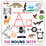 100 traceable nouns starting with Letter A