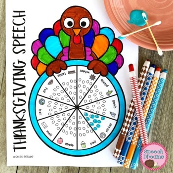 Preview of 100 trials - Thanksgiving Speech Therapy Activity Turkey Craft: Verbs + Nouns