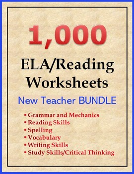 1000 ela and reading worksheets bundle by pennington