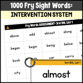 1000 FRY SIGHT WORDS:  Reading Intervention System