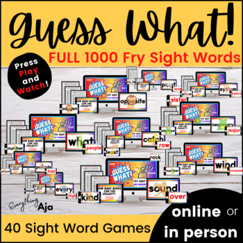 Preview of 1000 Fry Sight Words Digital Game Bundle for High Frequency Word Fluency