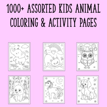 1000+ Kids ANIMAL Coloring & Activity Pages GREAT DEAL | TPT