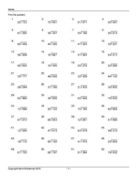 1000 math questions division with remainders by anne mulrennan tpt