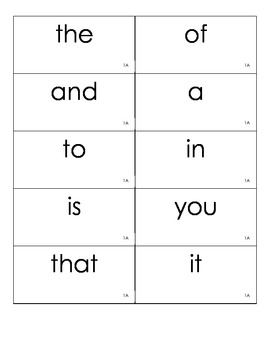 Preview of 1000 Sight Words / High Frequency Words Flash Cards