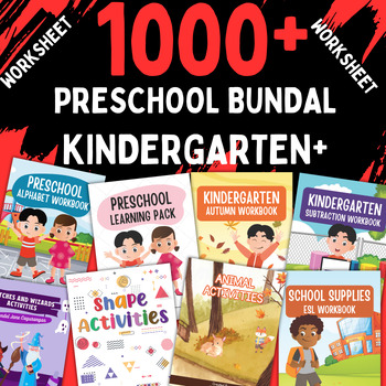 Preview of Math & Literacy 1000 Worksheets Addition, Subtraction prek - 1st Grade Bundle