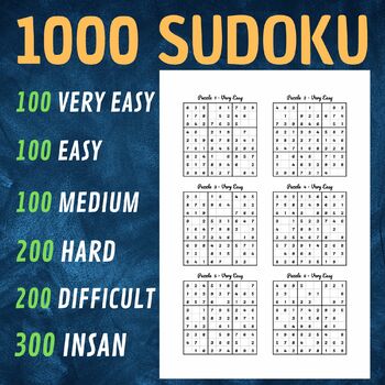 Preview of 1000 sudoku puzzles VOL2