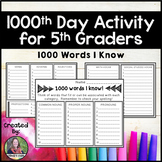 1000th Day Activity for 5th Graders: 1000 Words I Know