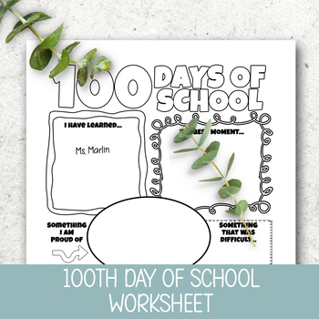 Preview of 100TH DAY OF SCHOOL WORKSHEET, OWL ACTIVITY, WRITING PROMPT, COLORING PAGE