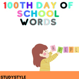 100TH DAY OF SCHOOL Word Search Puzzle Worksheet Activity