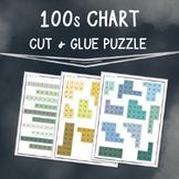 100s Chart Cut and Glue Puzzle / Number Fluency / Elementa