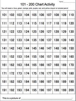 100s chart hidden birthday cake picture activity reading number words