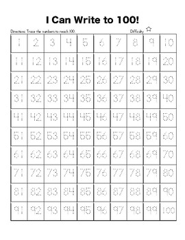 Number Chart Fill In