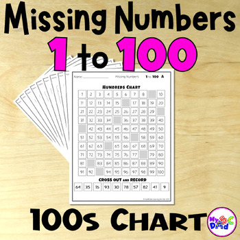 Preview of 100s Chart Missing Numbers 1 to 100 Math Activities - No Prep
