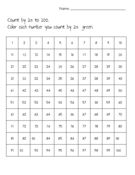 100s Chart Skip Counting by Mrs Gunnels Second Grade | TpT