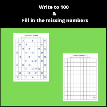 100s Charts (Portrait). Skip counting. Fill in the missing numbers.