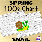 Spring 100s Chart Snail Math Mystery Picture Math Activities