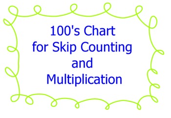 Preview of 100s Chart for Skip Counting or Multiplication