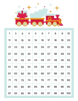 Preview of 100s Chart_Christmas Train