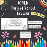 100th DAY OF SCHOOL crown activity! Generic AND K-5 personalized!