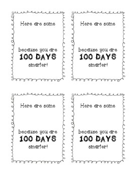 100th Day 100 Days Smarter Smarties Printable By Sionelle Beller