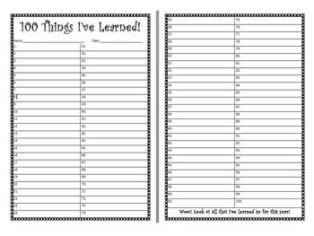 Preview of 100th Day - 100 Things I've Learned (SMARTboard) by Jennifer A. Gates