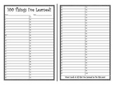 100th Day - 100 Things I've Learned by Jennifer A. Gates