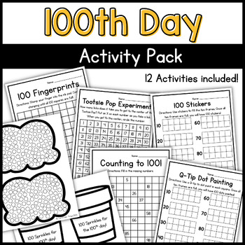 Preview of 100th Day Activity Pack