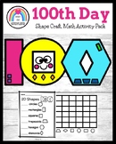 100th Day Activity: Shape Craft, Graphing, Counting Math Center