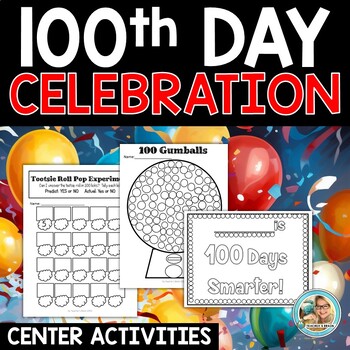 Preview of 100th Day of School Activities | Gumball Machine | Centers | Hat | Craft
