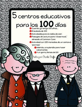 Preview of 100th Day Centers Spanish Bundle