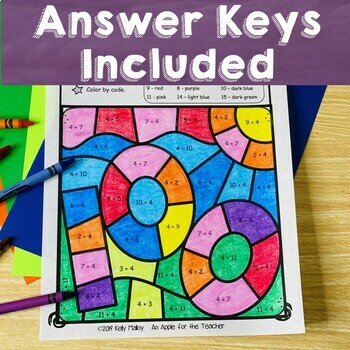 100th Day of School Math Activities for 1st 2nd Grade Addition Color by ...